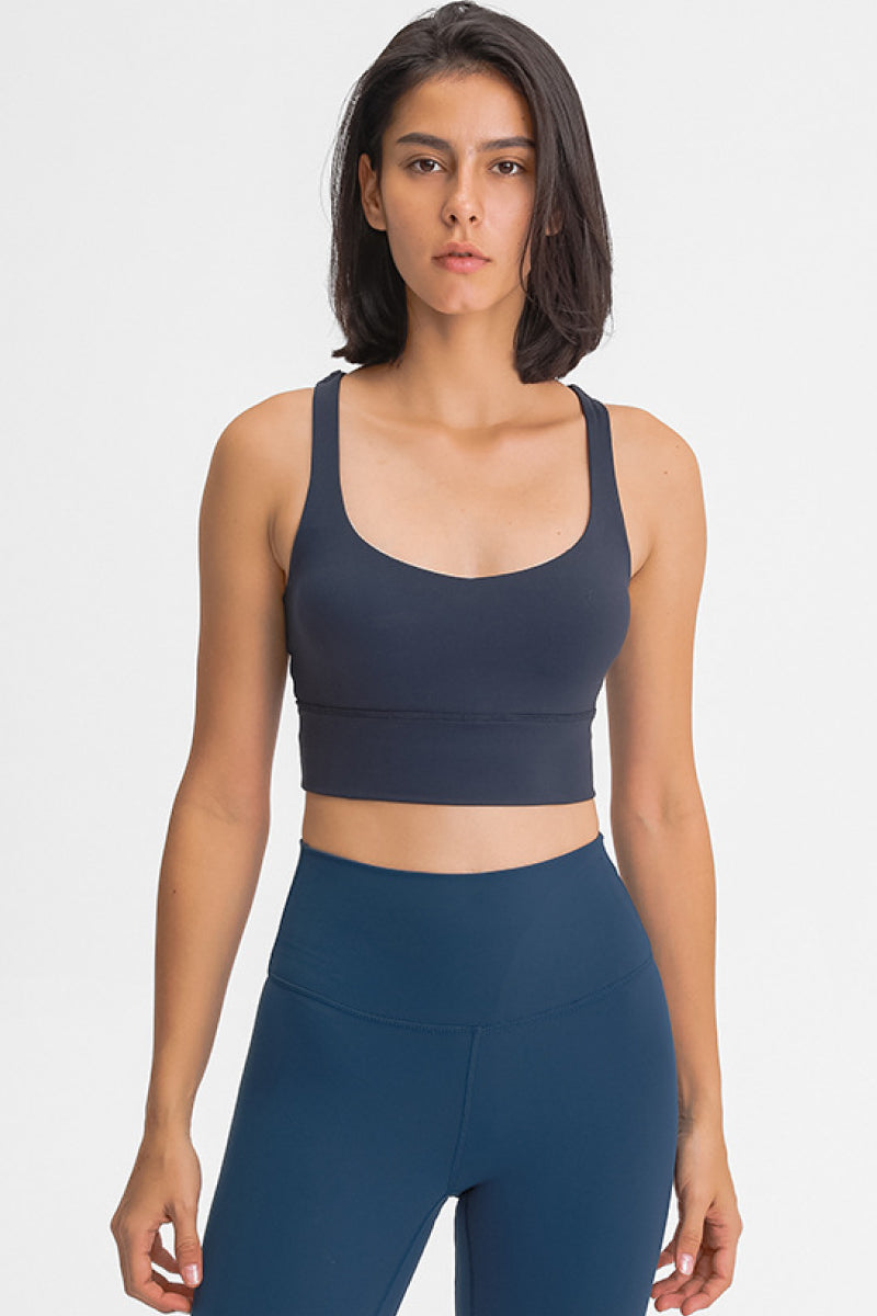 Double-Strap Cross-Back Sports Crop