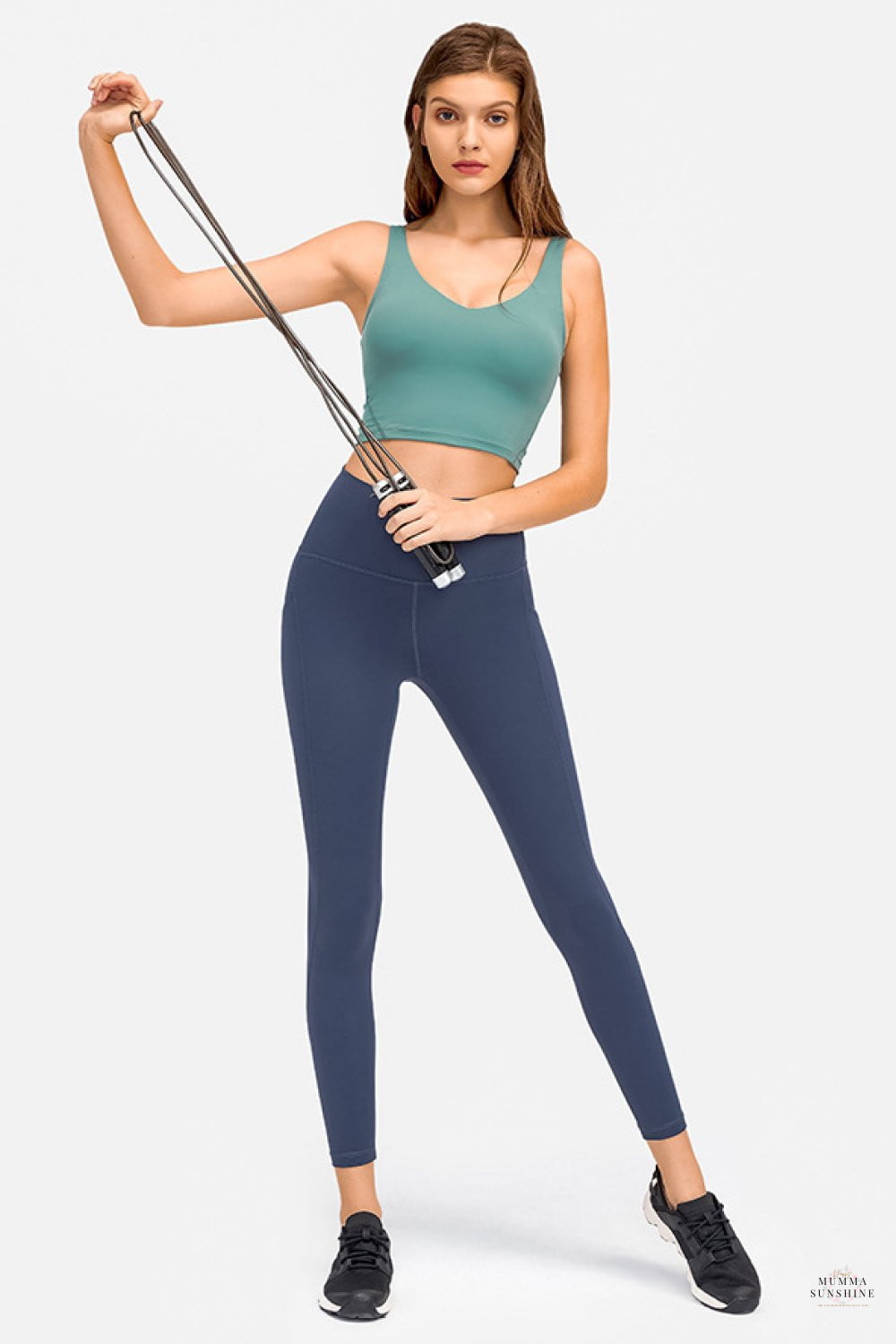 Deep V-Neck Crop Sports Bra