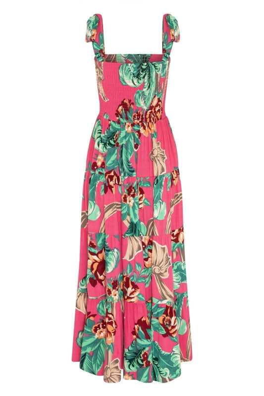 Women's Holiday Strap Strap Printed Long Dress