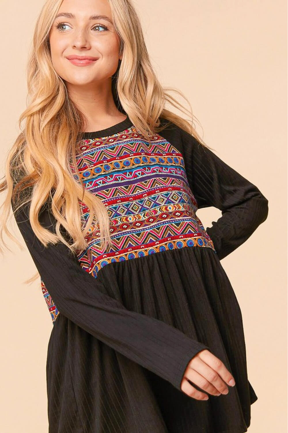 Haptics Full Size Bohemian Raglan Sleeve Top