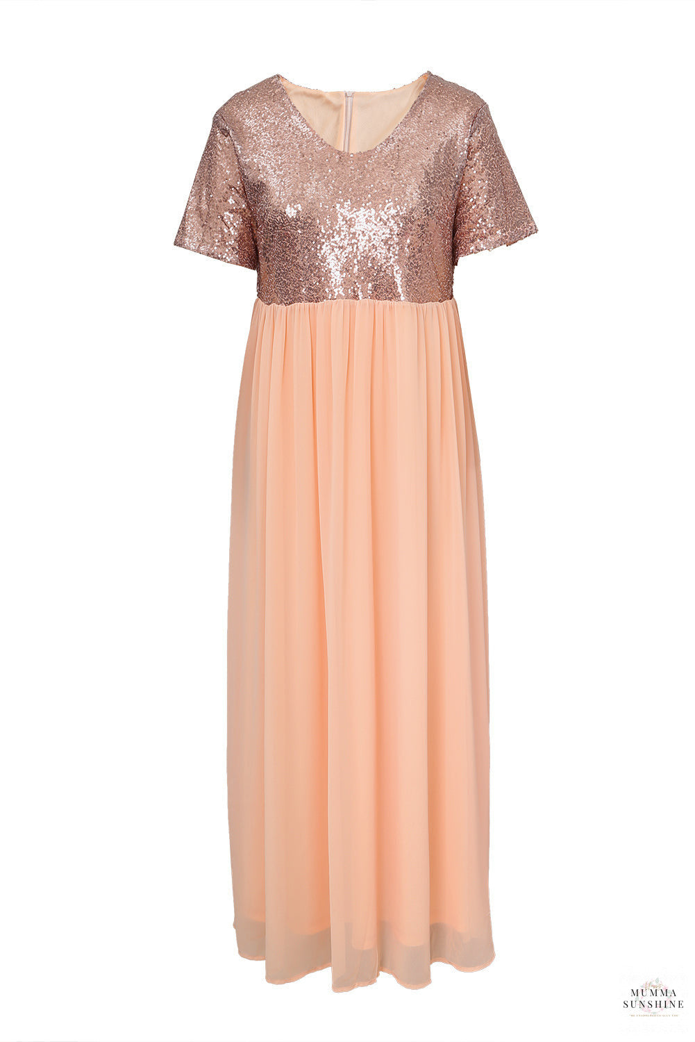 Plus Size Sequined Spliced Maxi Dress