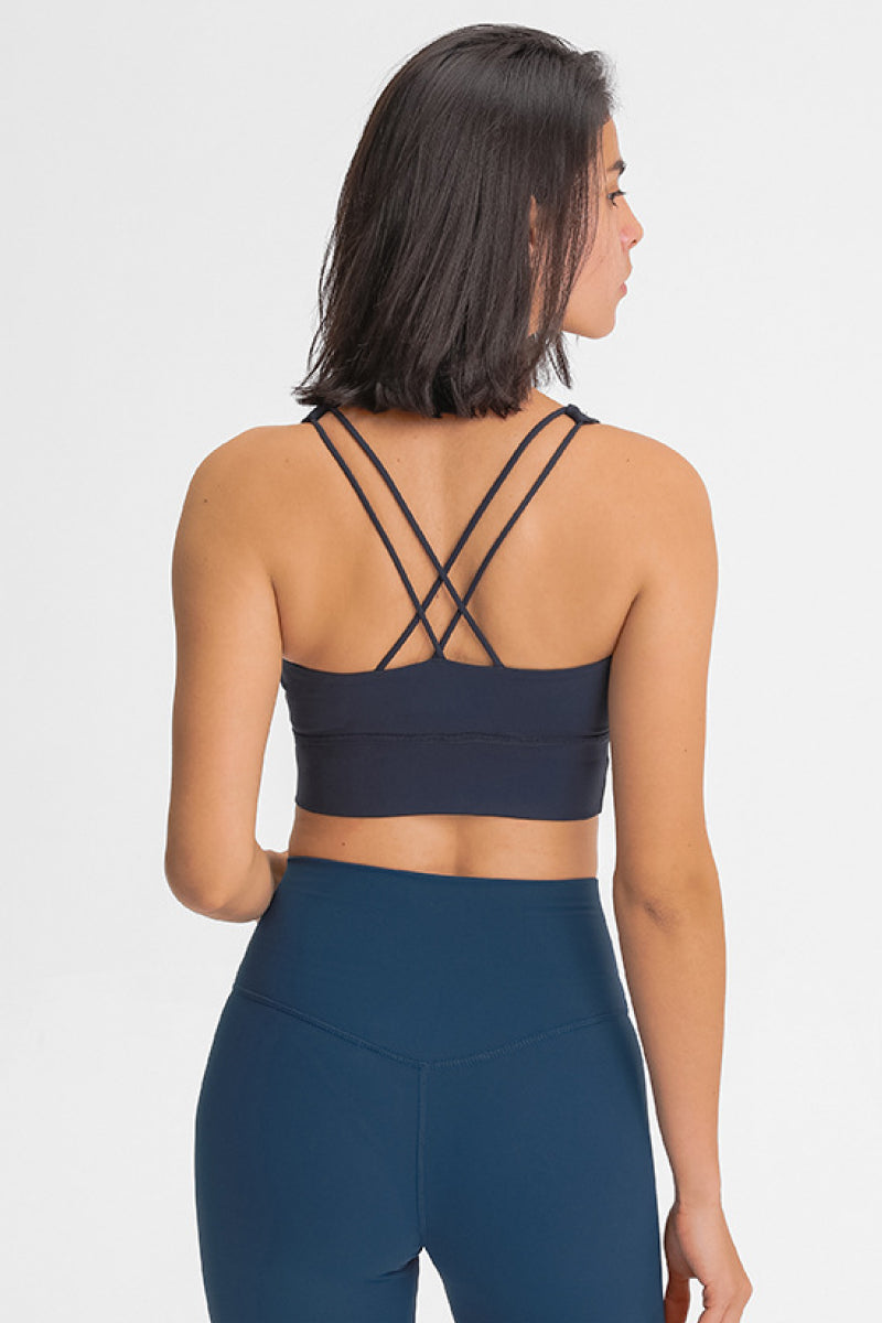 Double-Strap Cross-Back Sports Crop