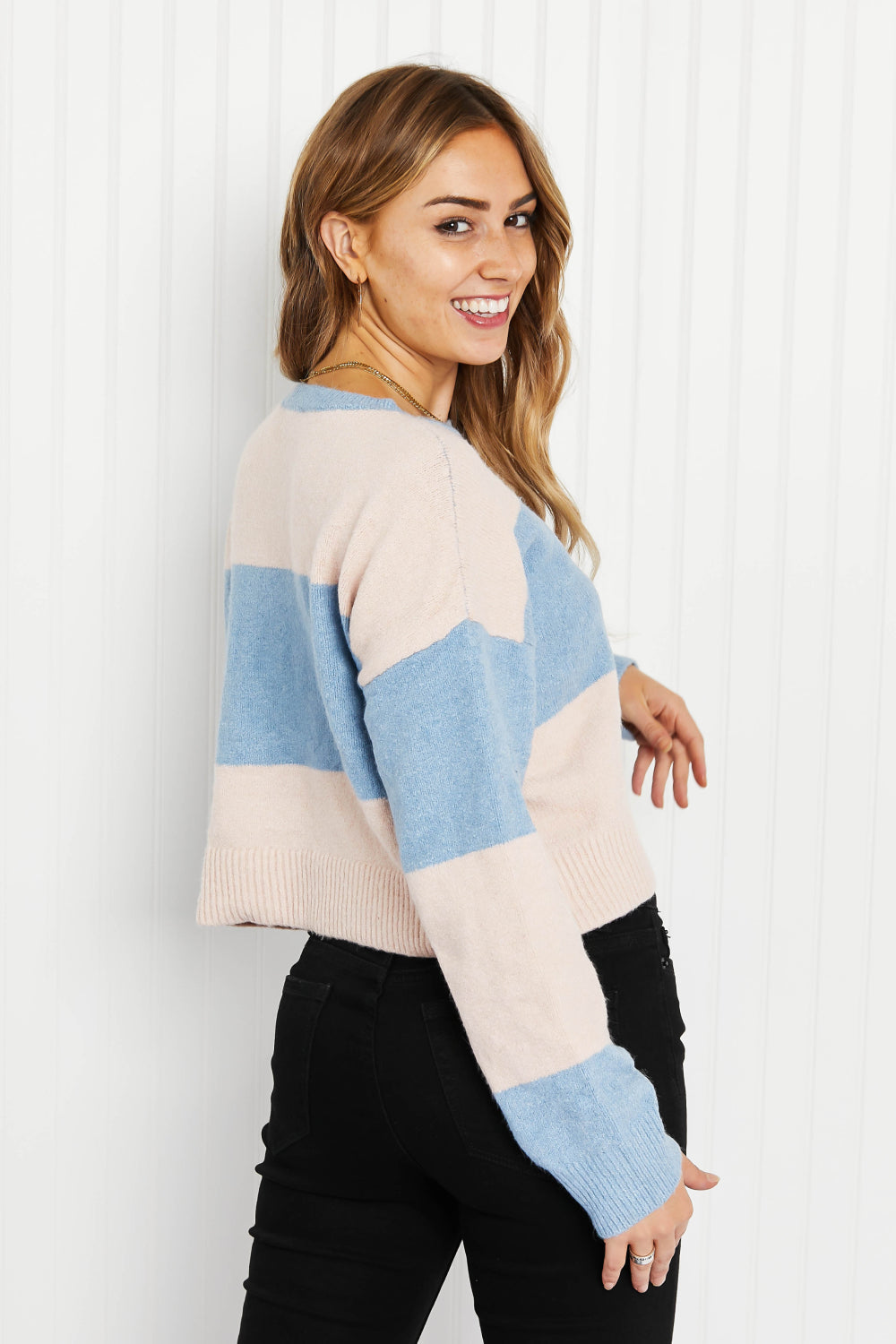 HYFVE Just Checking In Color Block Sweater