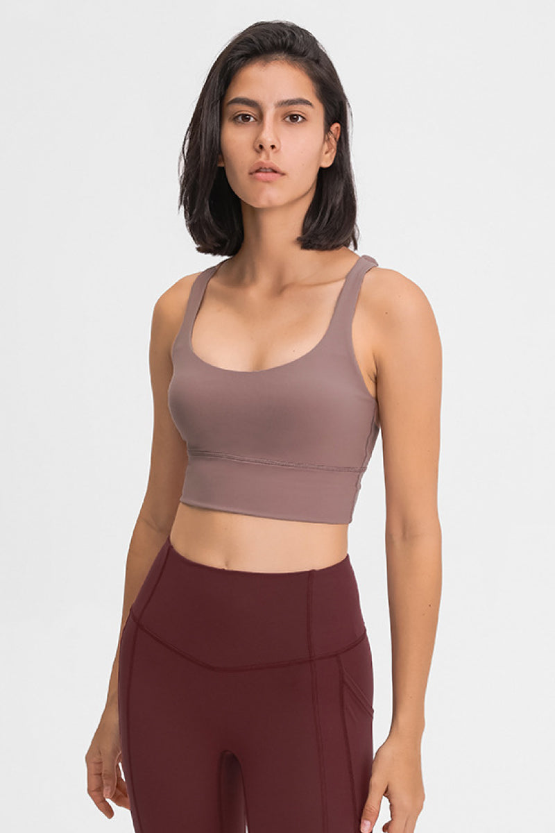 Double-Strap Cross-Back Sports Crop