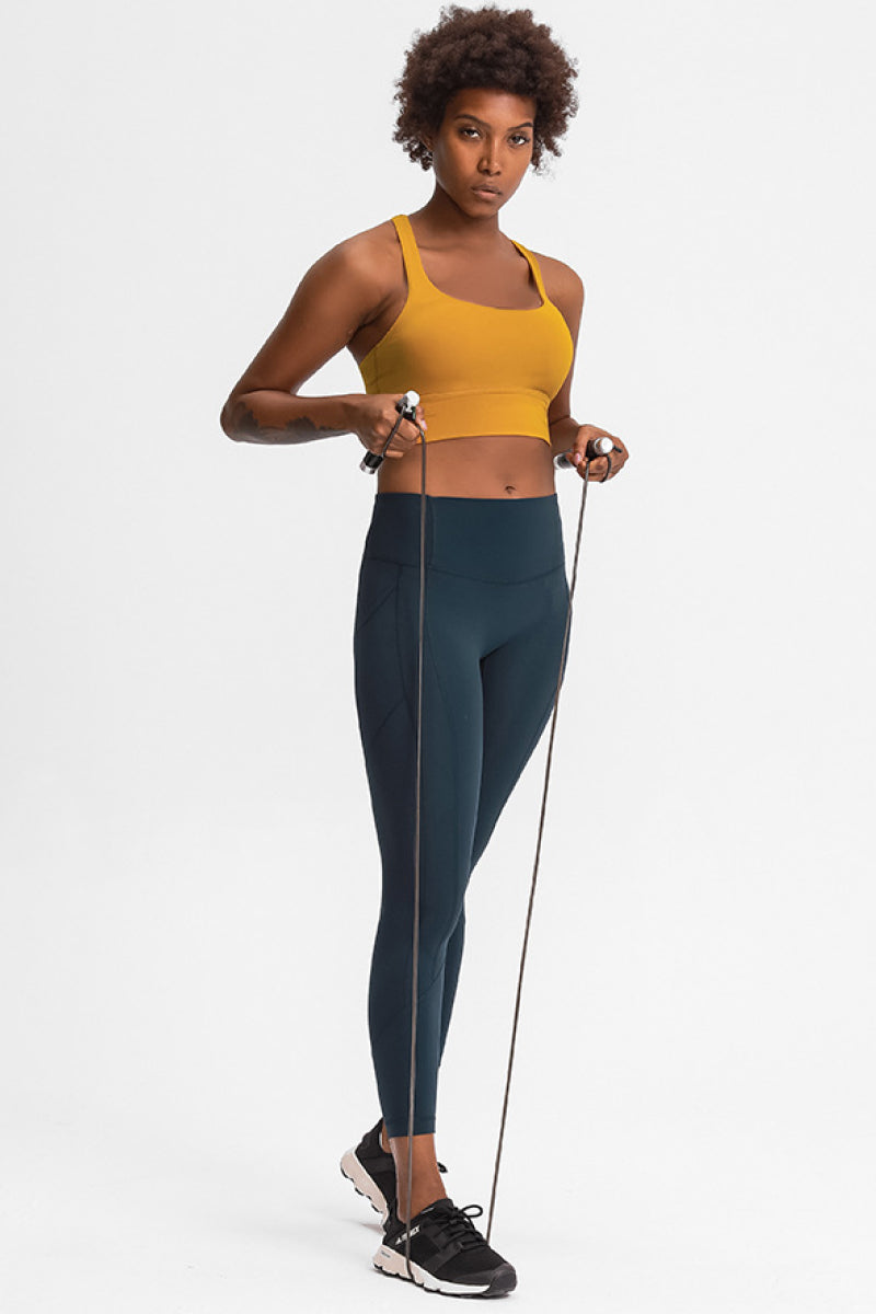 Double-Strap Cross-Back Sports Crop