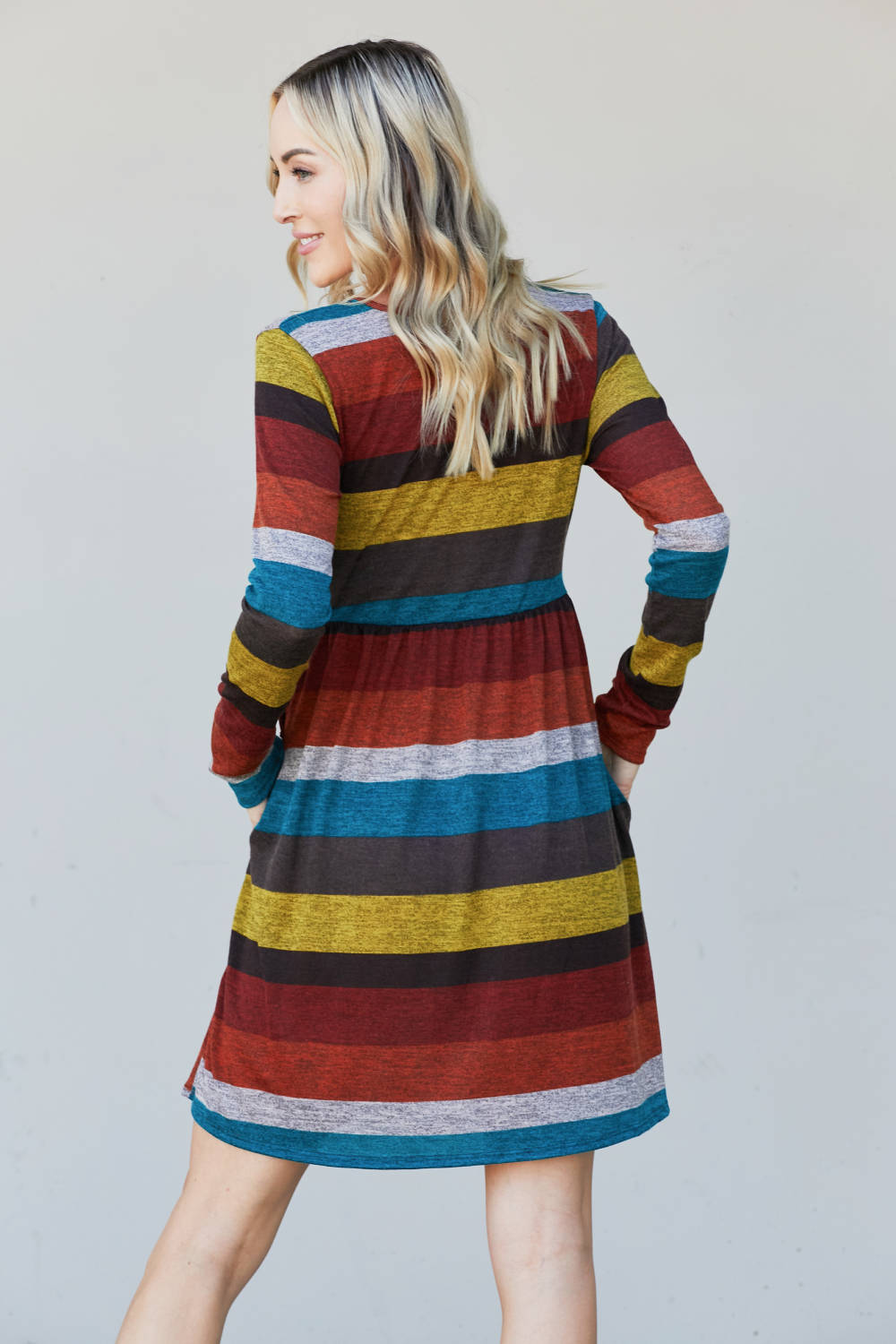 Heimish Full Size Striped Pleated Dress