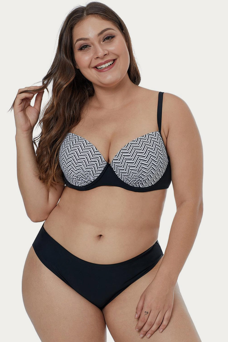 Waves Print Bikini Set