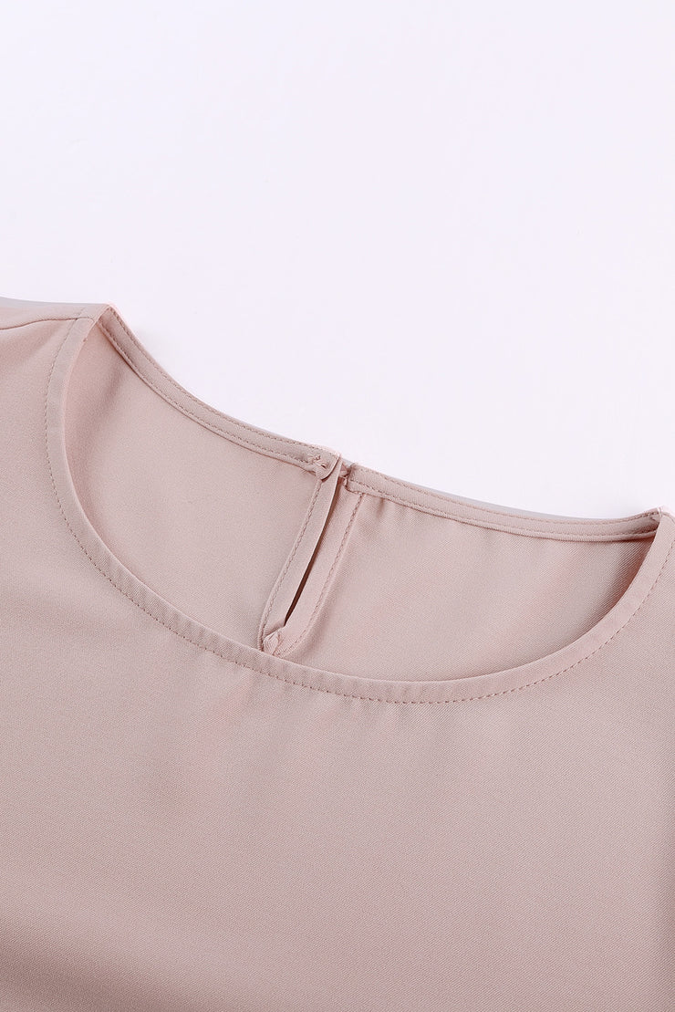 Lace Trim Flutter Sleeve Blouse