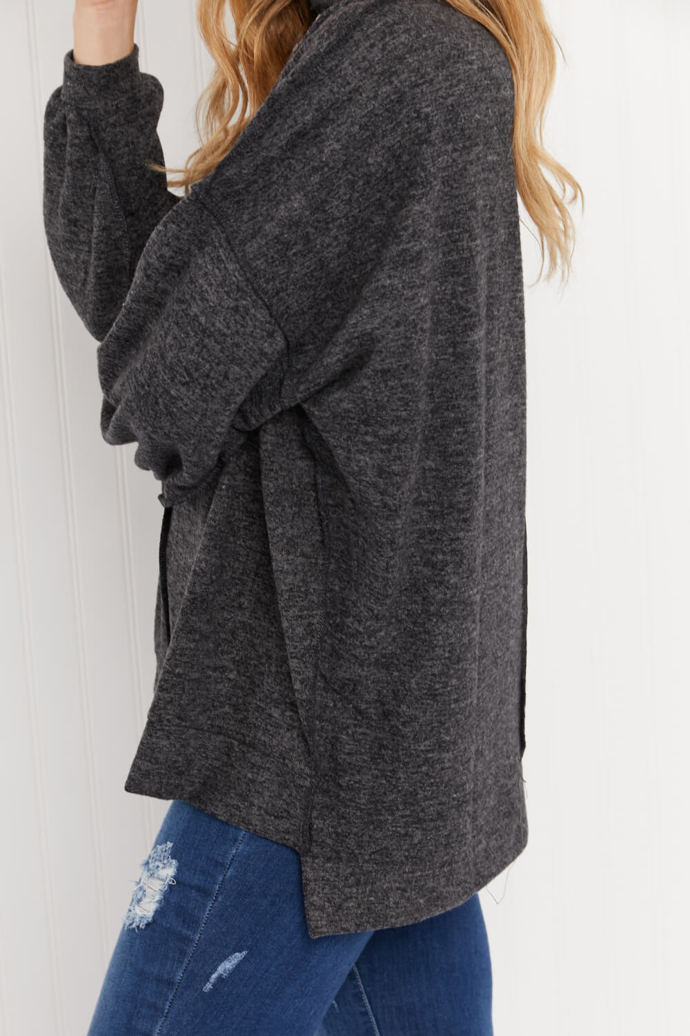 Zenana Infinitely Cozy Full Size Mock Neck Sweater