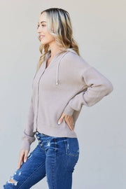 Heimish Apple Crisp Full Size Hooded Cardigan