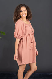 GeeGee I Promise Full Size Puff Sleeve Dress