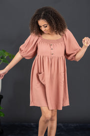 GeeGee I Promise Full Size Puff Sleeve Dress