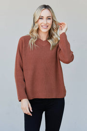Heimish Full Size Raglan Sleeve V-Neck Sweater
