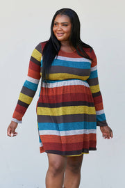 Heimish Full Size Striped Pleated Dress