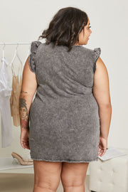 Sew In Love Cascade Springs Full Size Acid Wash Dress in Black