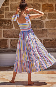 Women's Holiday Strap Strap Printed Long Dress
