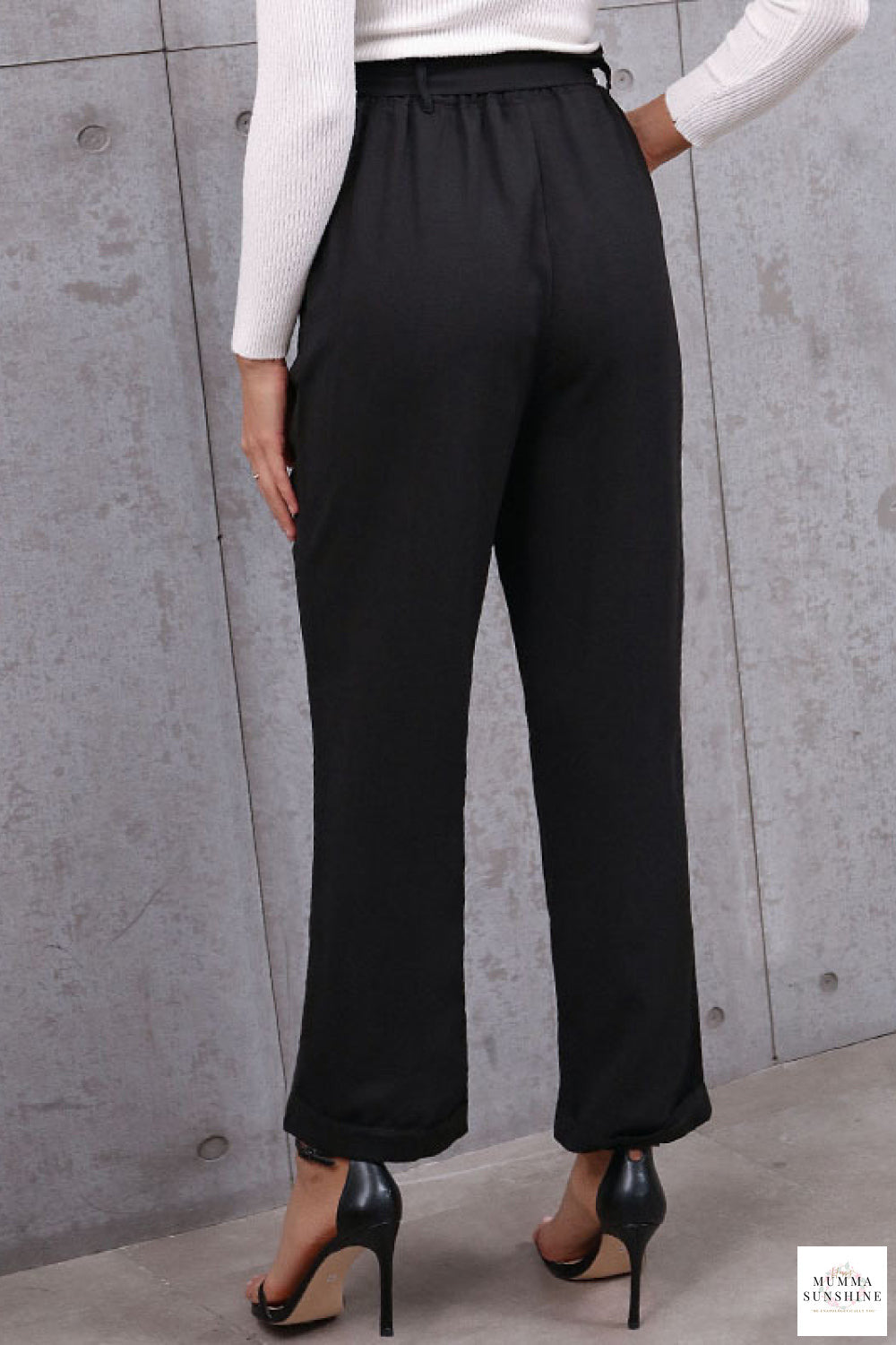 Belted Paperbag Waist Pants