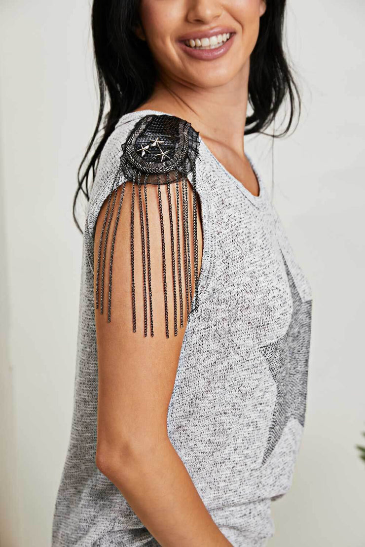 Vocal Starlit Night Chain Detail Sleeveless Tee