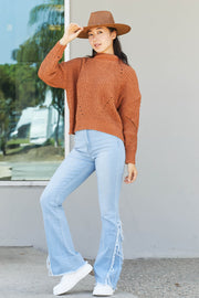 HYFVE That Look Pointelle Knit Sweater