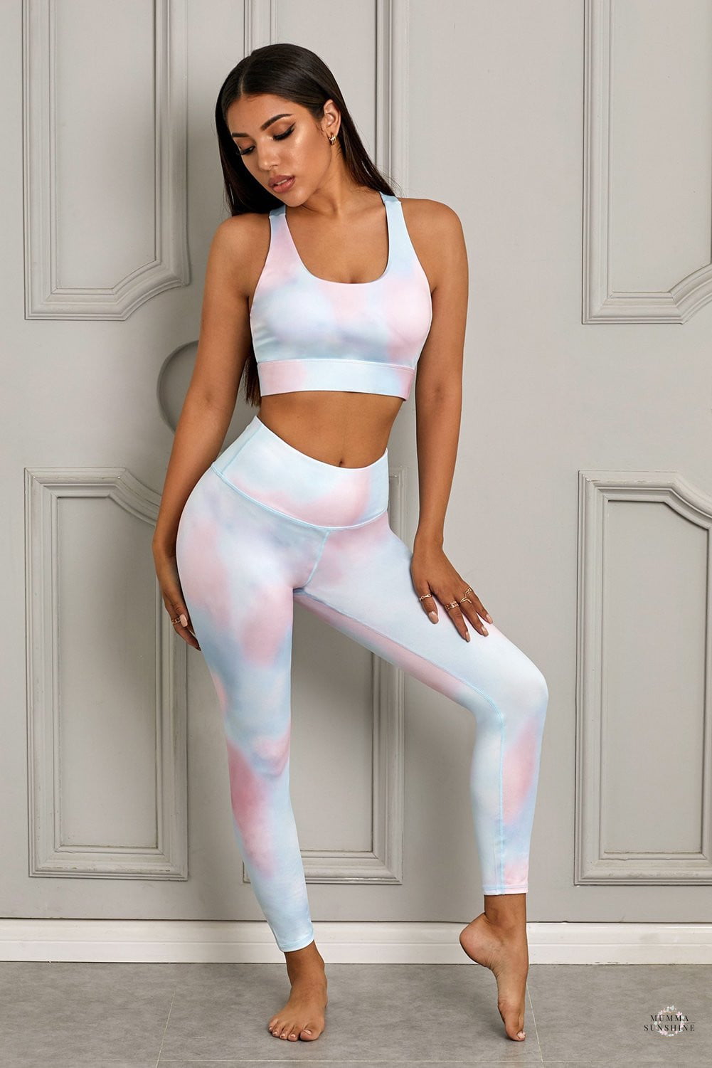 Printed Sports Bra & Leggings Set