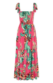 Women's Holiday Strap Strap Printed Long Dress