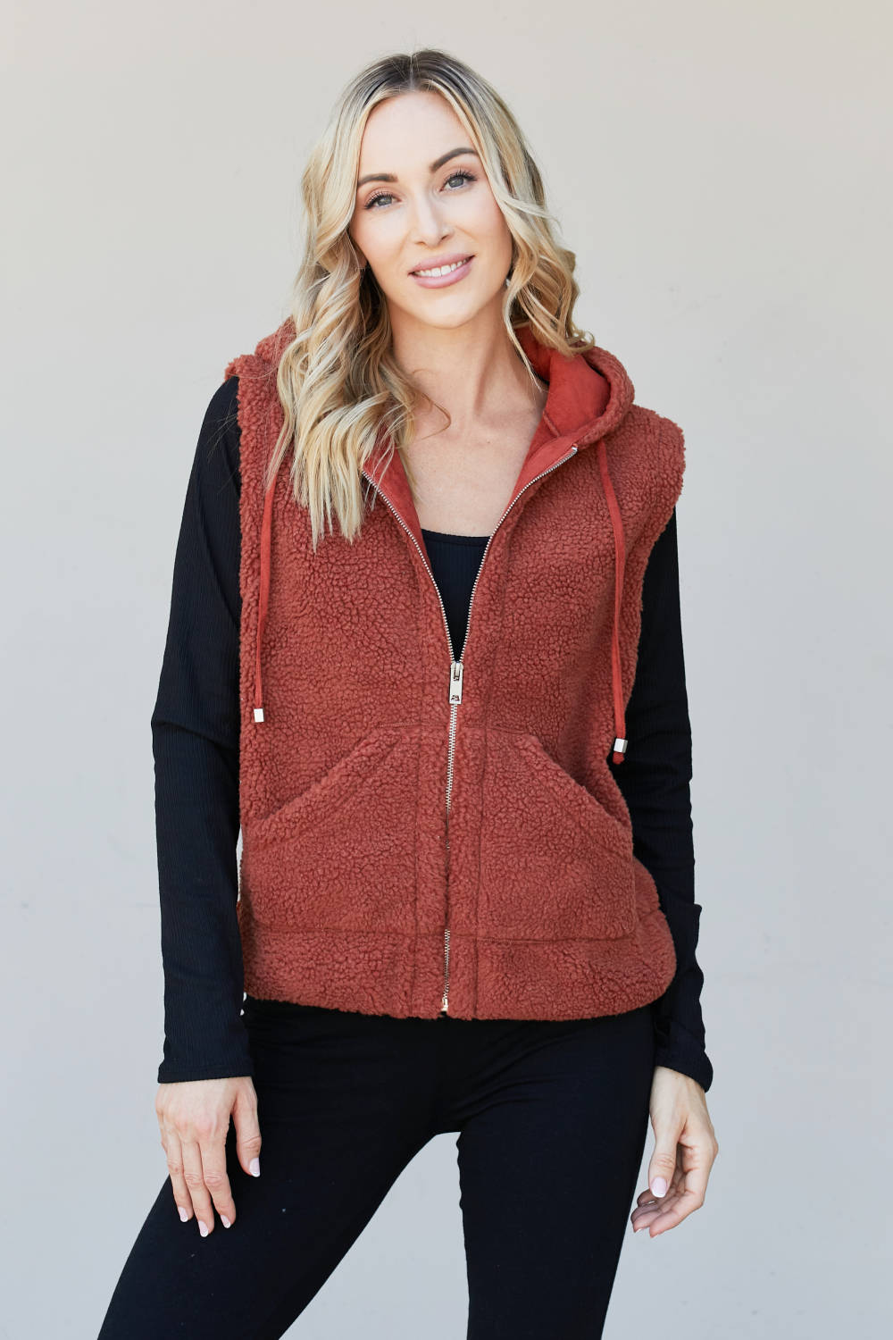 Heimish Full Size Sherpa Zip-Up Vest