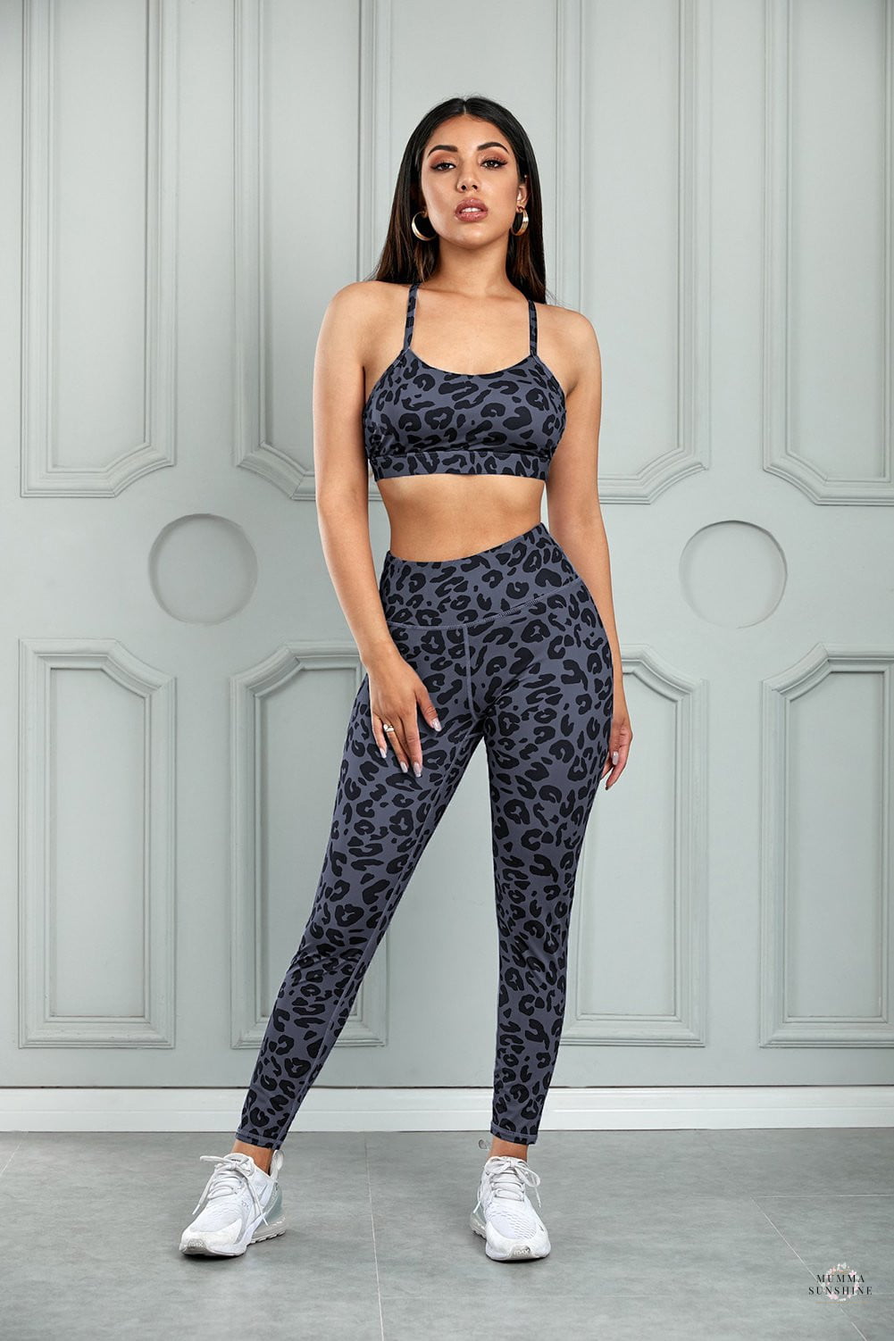 Leopard Sports Crop and Leggings Set