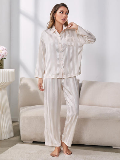 Button-Up Shirt and Pants Pajama Set