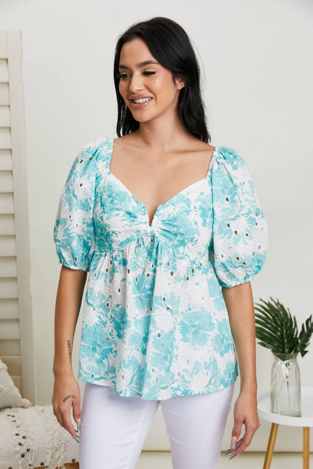 Hailey & Co Love You Most Full Size Floral Blouse