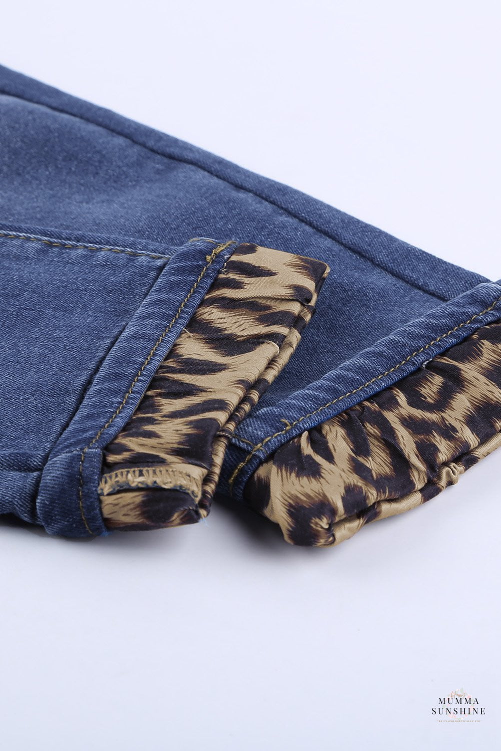 Leopard Patchwork Distressed Jeans