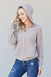 Heimish Apple Crisp Full Size Hooded Cardigan