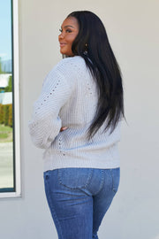 Sew In Love Full Size Openwork Rib-Knit Sweater