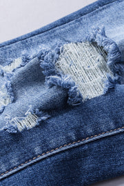Distressed Flared Jeans with Pockets
