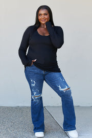 Heimish Full Size Scoop Neck Long Sleeve Top