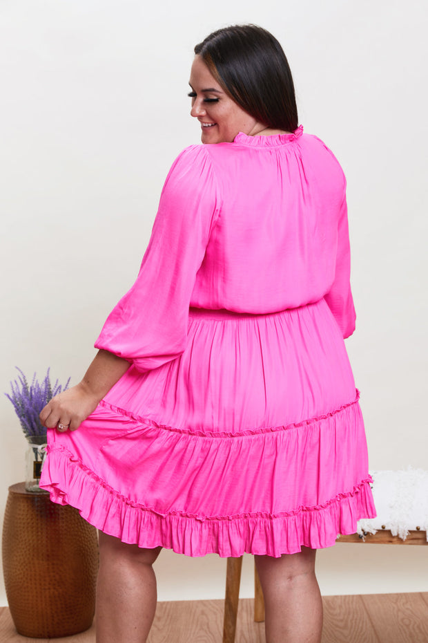 Skies Are Blue Making Waves Full Size Tiered Mini Dress