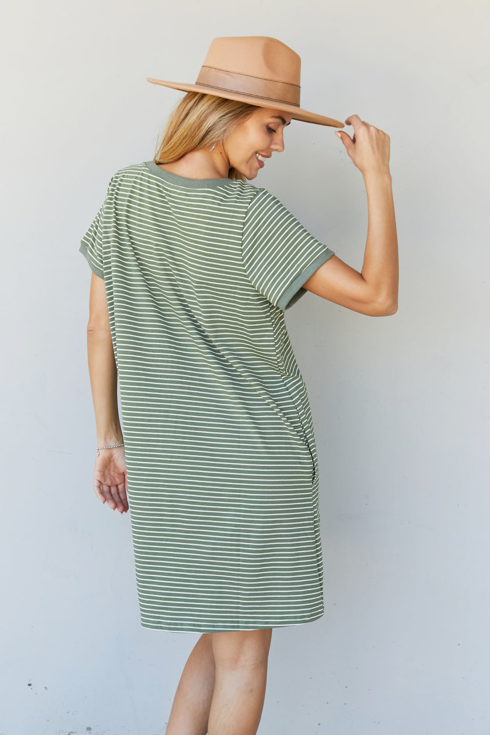 Cotton Bleu Simplicity is Best Full Size Striped T-Shirt Dress