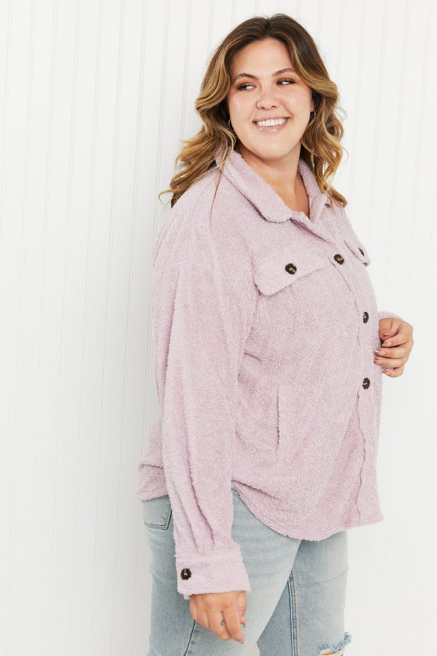 GeeGee Soft Feels Full Size Knit Sweater Shacket