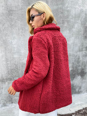 Buttoned Longline Sherpa Jacket