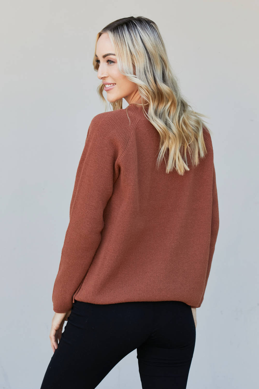 Heimish Full Size Raglan Sleeve V-Neck Sweater