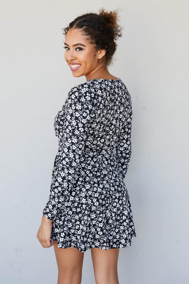 White Birch Fresh Bouquet Full Size Floral Dress with Built-In Shorts
