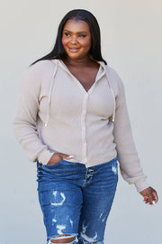 Heimish Apple Crisp Full Size Hooded Cardigan