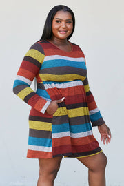 Heimish Full Size Striped Pleated Dress