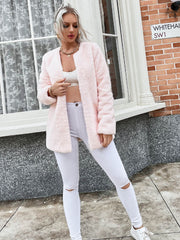 Open Front Longline Teddy Jacket
