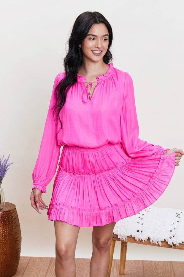 Skies Are Blue Making Waves Full Size Tiered Mini Dress