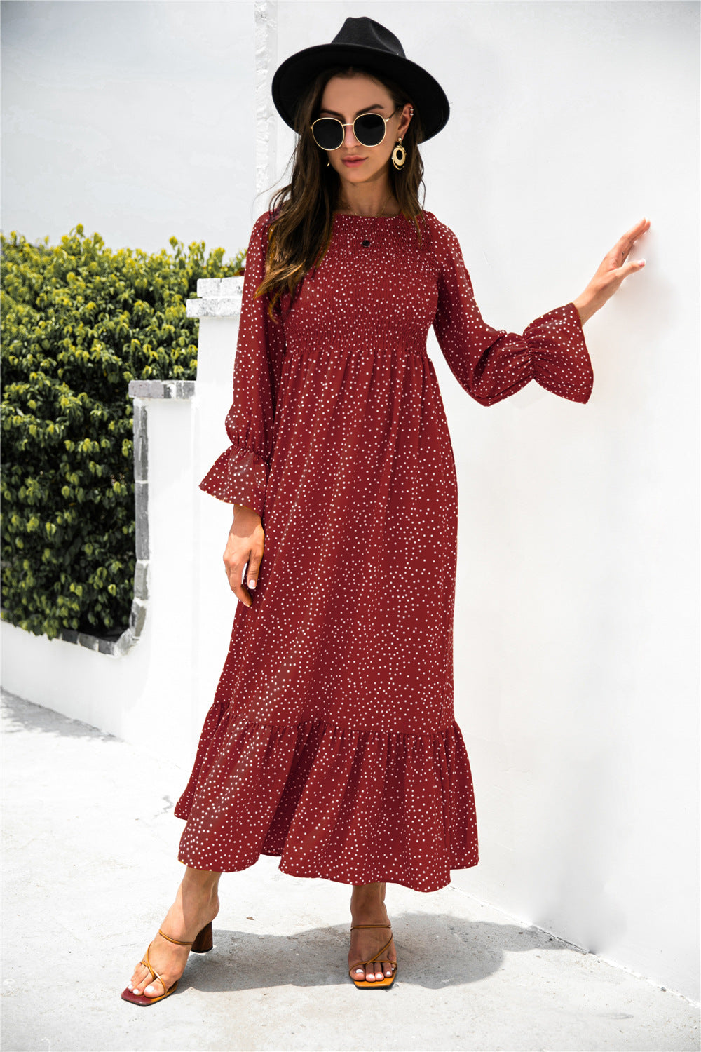 Puff Sleeve Maxi Dress