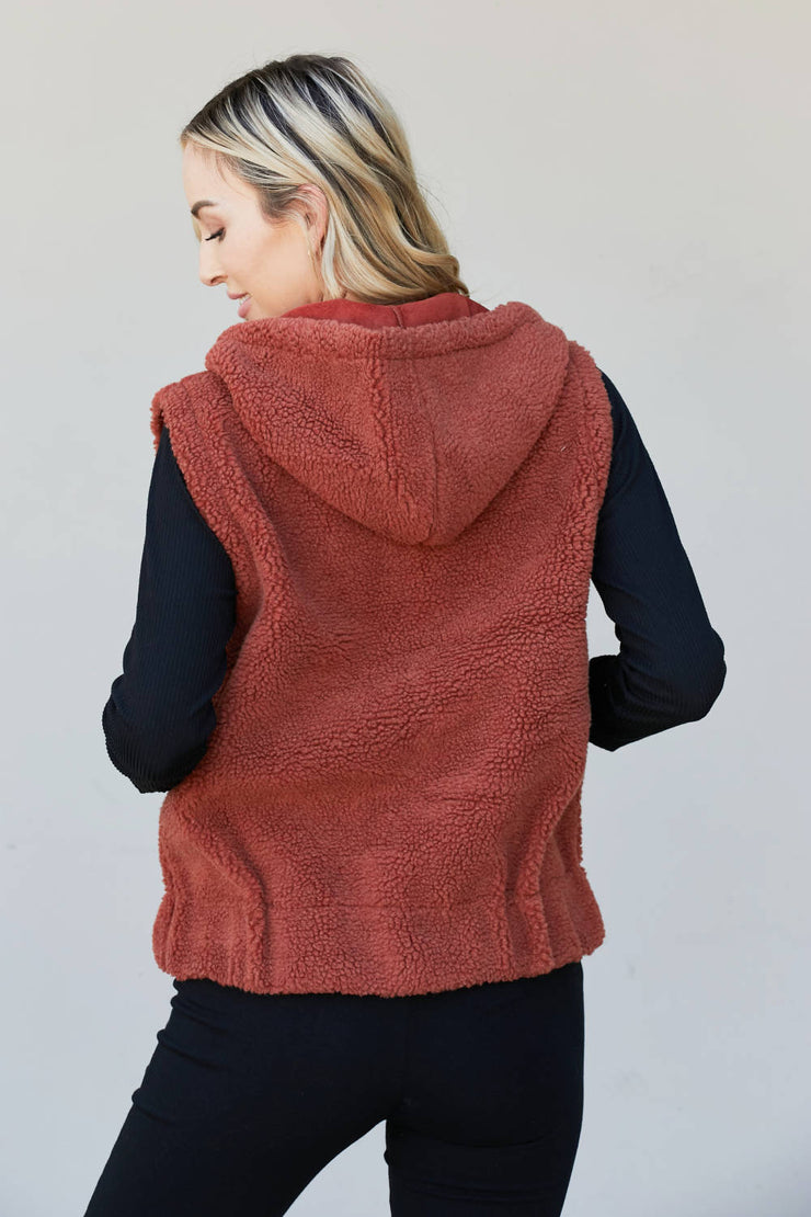 Heimish Full Size Sherpa Zip-Up Vest