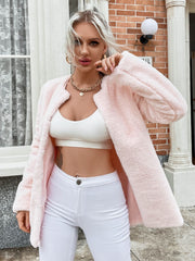 Open Front Longline Teddy Jacket