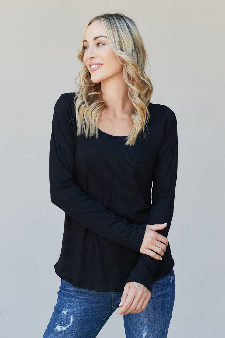 Heimish Full Size Scoop Neck Long Sleeve Top