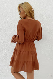 Tie Front Tiered Mini Dress