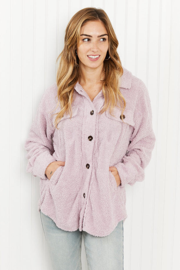GeeGee Soft Feels Full Size Knit Sweater Shacket